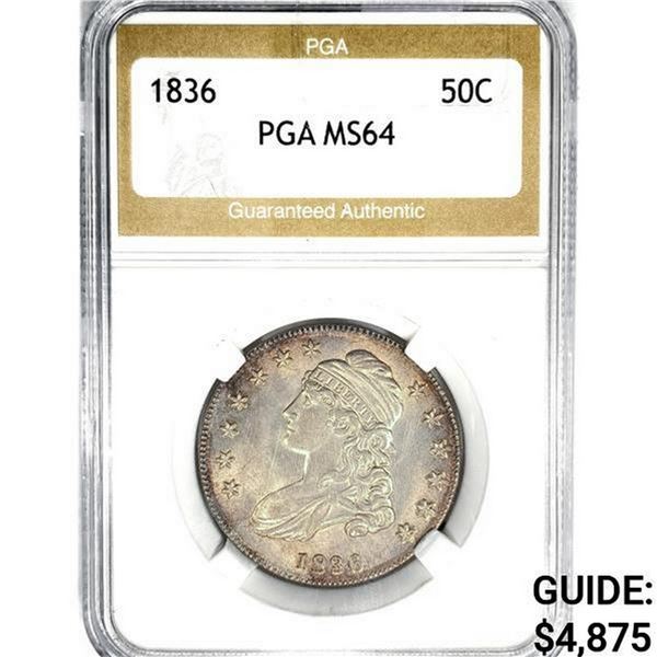 1836 Capped Bust Half Dollar PGA MS64