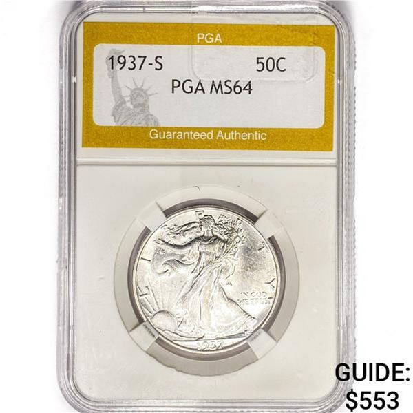 1937-S Walking Liberty Half Dollar PGA MS64