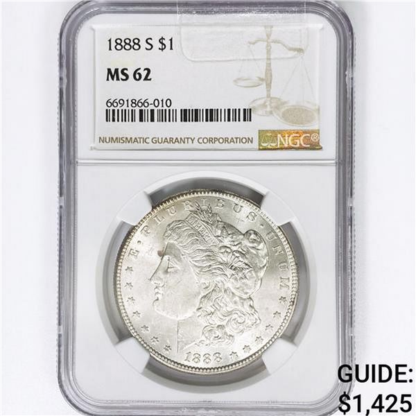 1888-S Morgan Silver Dollar NGC MS62