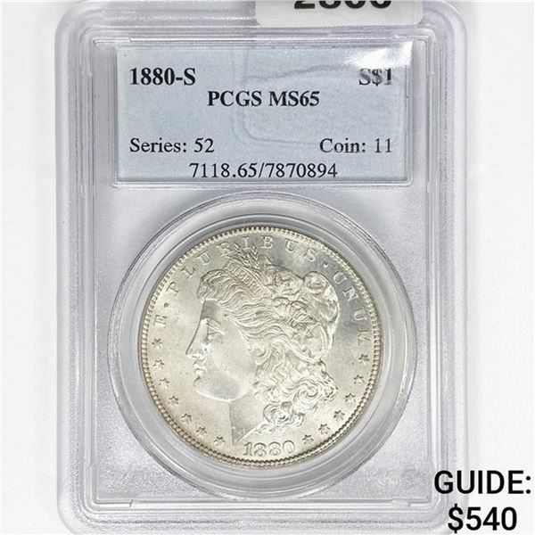 1880-S Morgan Silver Dollar PCGS MS65