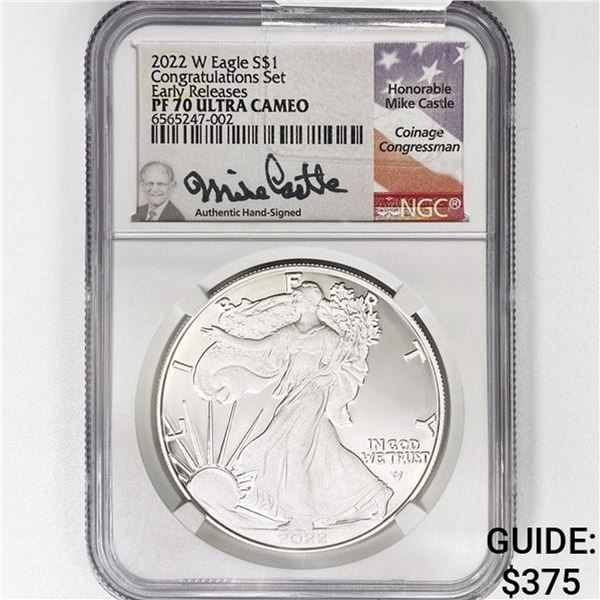 2022-W A.S.E. Castle Signed NGC PF70 UC 1st Releas