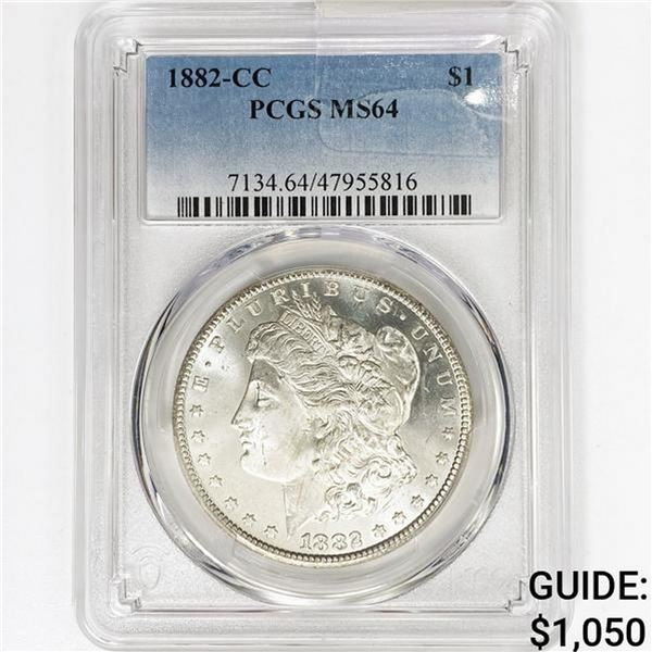 1882-CC Morgan Silver Dollar PCGS MS64