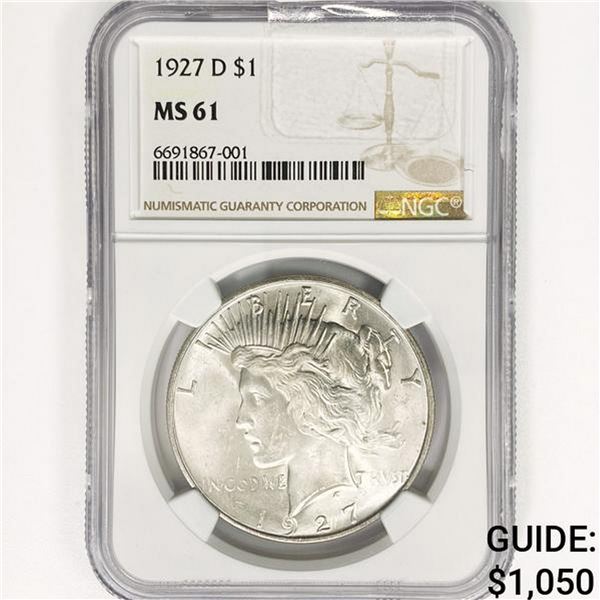 1927-D Silver Peace Dollar NGC MS61