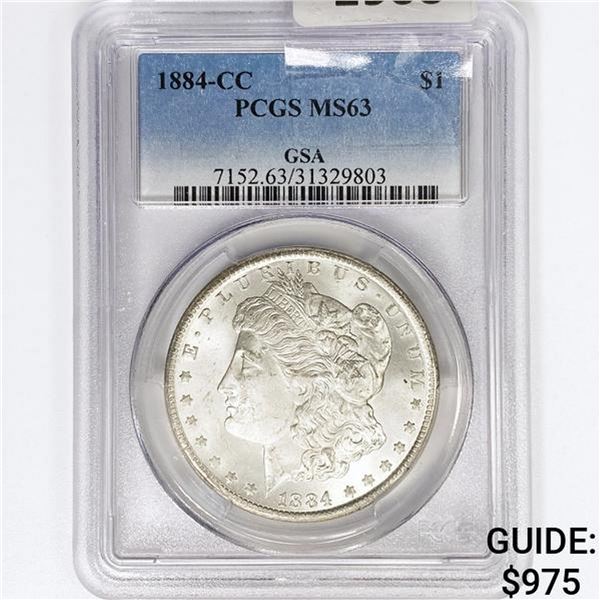 1884-CC Morgan Silver Dollar PCGS MS63