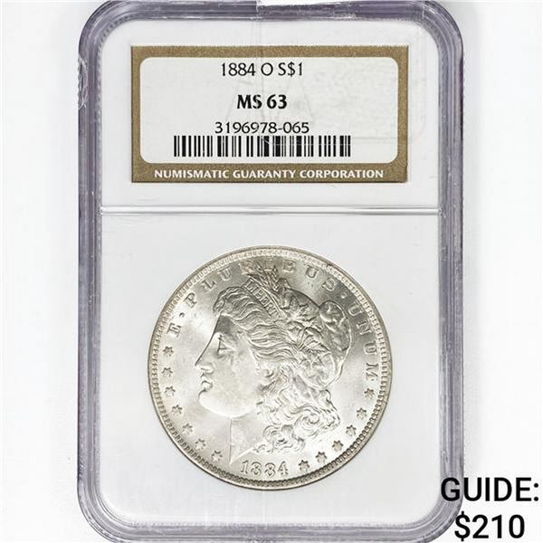 1884-O Morgan Silver Dollar NGC MS63