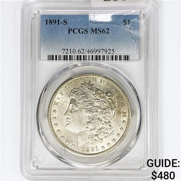 1891-S Morgan Silver Dollar PCGS MS62