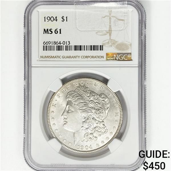 1904 Morgan Silver Dollar NGC MS61