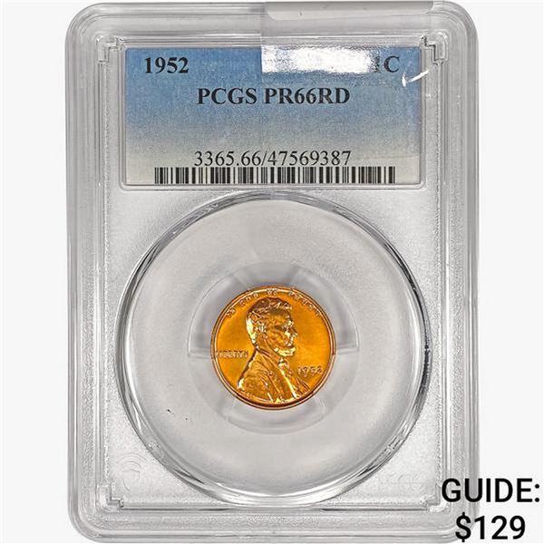 1952 Wheat Cent PCGS PR66 RD