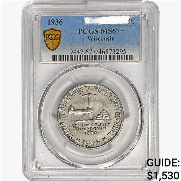 1936 Wisconsin Half Dollar PCGS MS67+