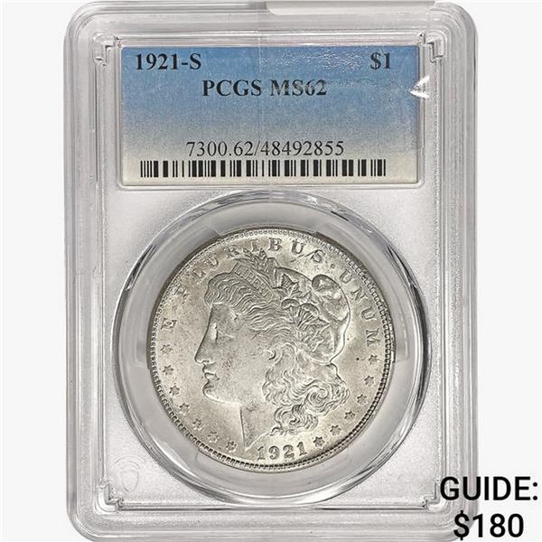 1921-S Morgan Silver Dollar PCGS MS62