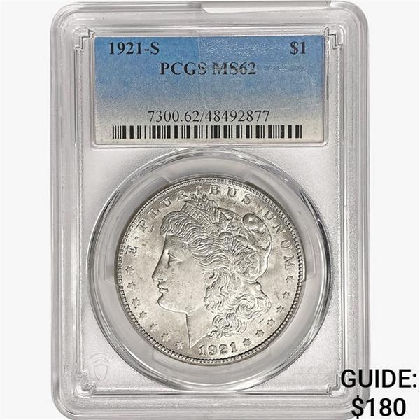 1921-S Morgan Silver Dollar PCGS MS62