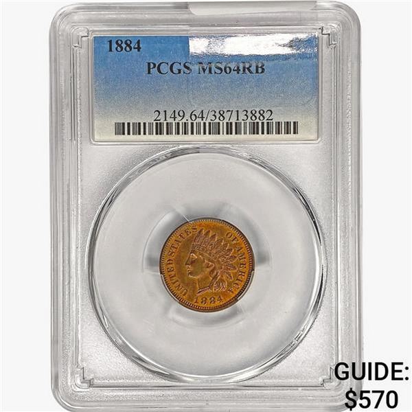 1884 Indian Head Cent PCGS MS64 RB