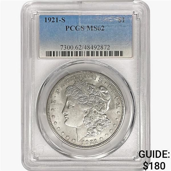 1921-S Morgan Silver Dollar PCGS MS62