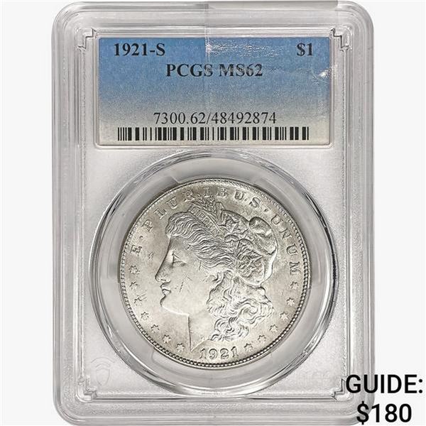 1921-S Morgan Silver Dollar PCGS MS62