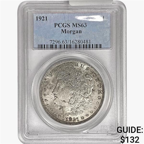 1921 Morgan Silver Dollar PCGS MS63