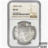 Image 1 : 1904-O Morgan Silver Dollar NGC MS64