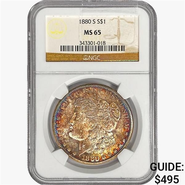 1880-S Morgan Silver Dollar NGC MS65