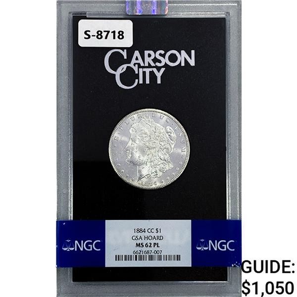 1884-CC Morgan Silver Dollar NGC MS62 PL GSA