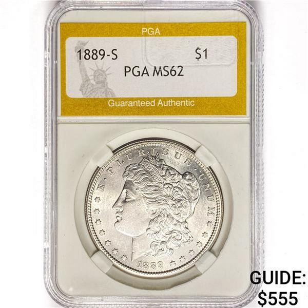 1889-S Morgan Silver Dollar PGA MS62