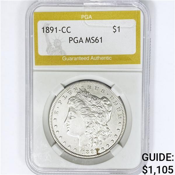 1891-CC Morgan Silver Dollar PGA MS61