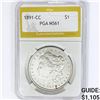 Image 1 : 1891-CC Morgan Silver Dollar PGA MS61