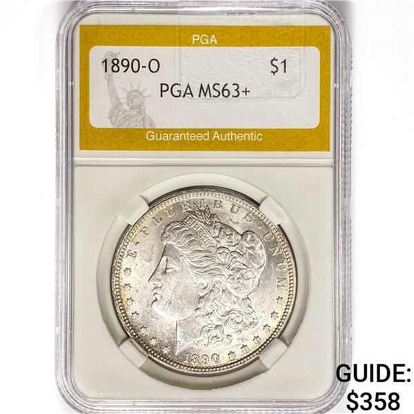 1890-O Morgan Silver Dollar PGA MS63+