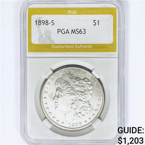 1898-S Morgan Silver Dollar PGA MS63