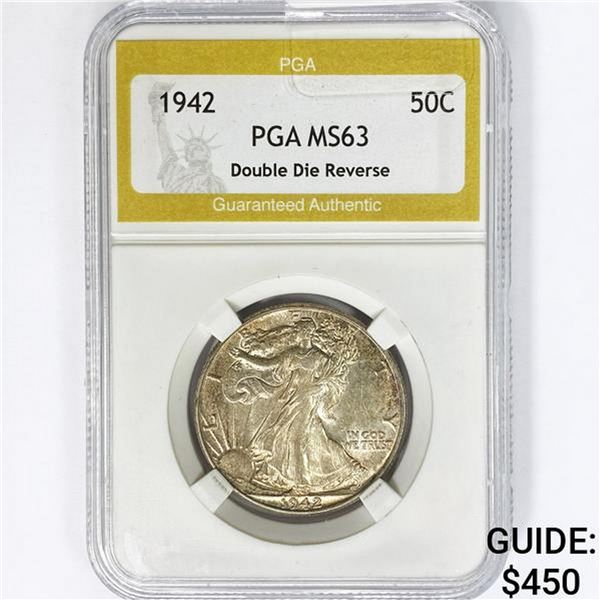 1942 Walking Liberty Half Dollar PGA MS63 DDR