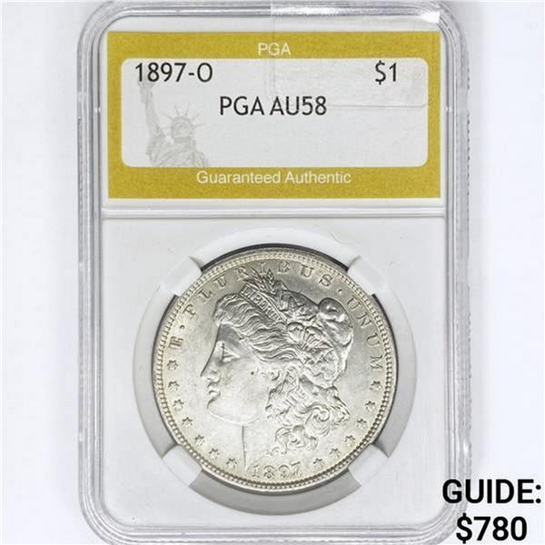 1897-O Morgan Silver Dollar PGA AU58