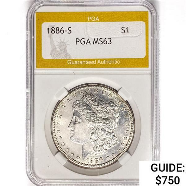 1886-S Morgan Silver Dollar PGA MS63