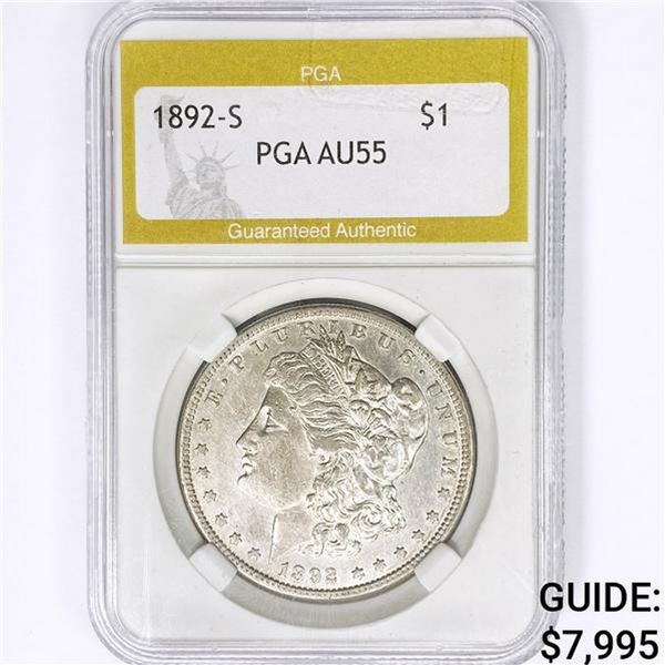 1892-S Morgan Silver Dollar PGA AU55