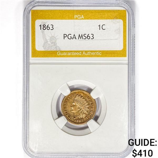 1863 Indian Head Cent PGA MS63