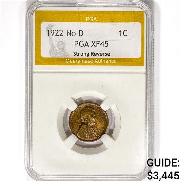 1922 Wheat Cent PGA XF45 Strong REV, No D