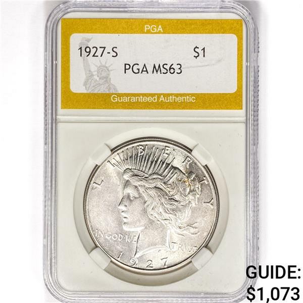 1927-S Silver Peace Dollar PGA MS63