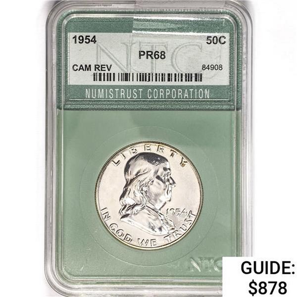 1954 Franklin Half Dollar NTC PR68 CAM REV