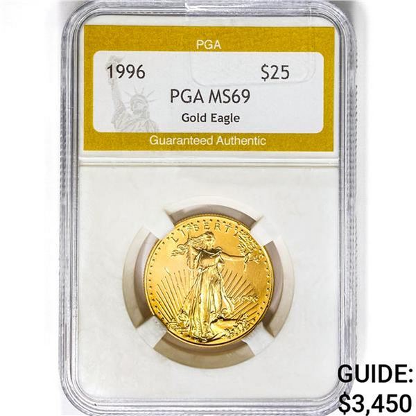 1996 $25 1/2oz. American Gold Eagle PGA MS69