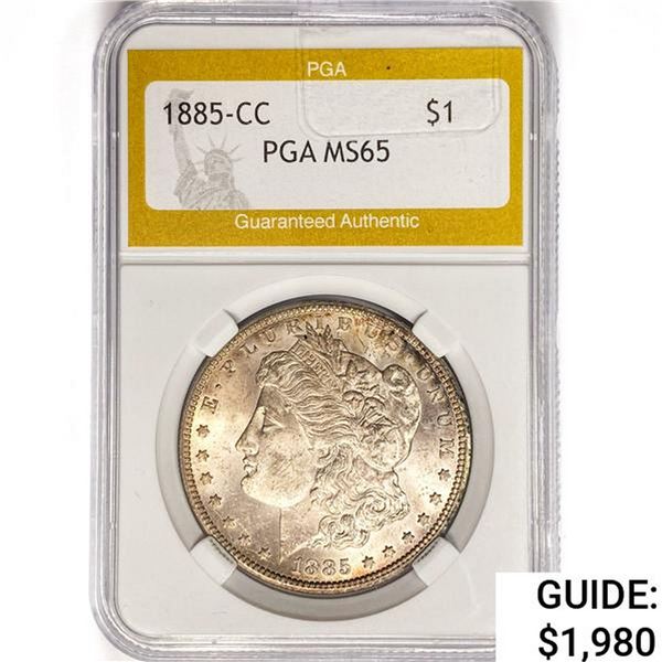 1885-CC Morgan Silver Dollar PGA MS65