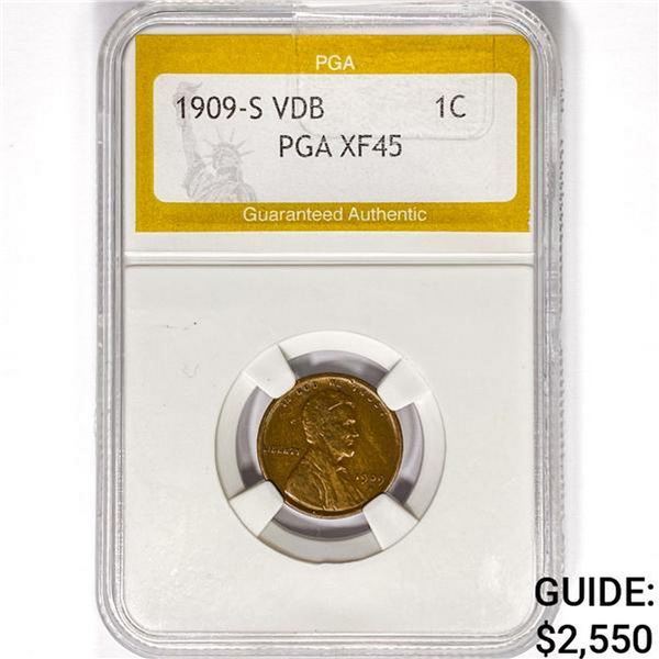 1909-S VDB Wheat Cent PGA XF45