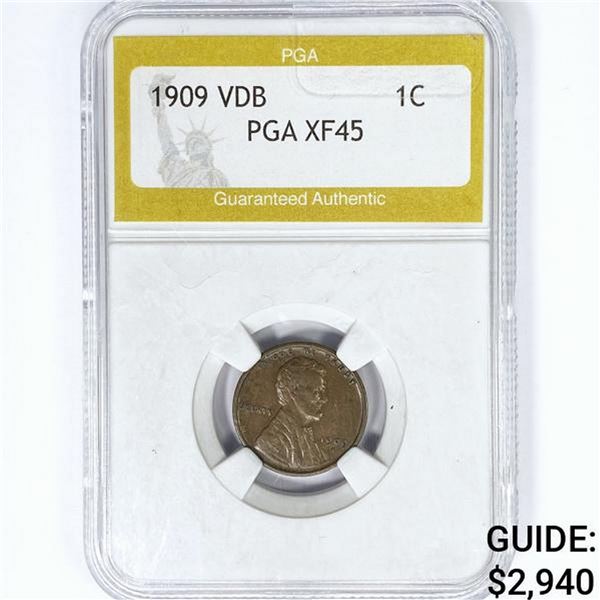 1909 VDB Wheat Cent PGA XF45