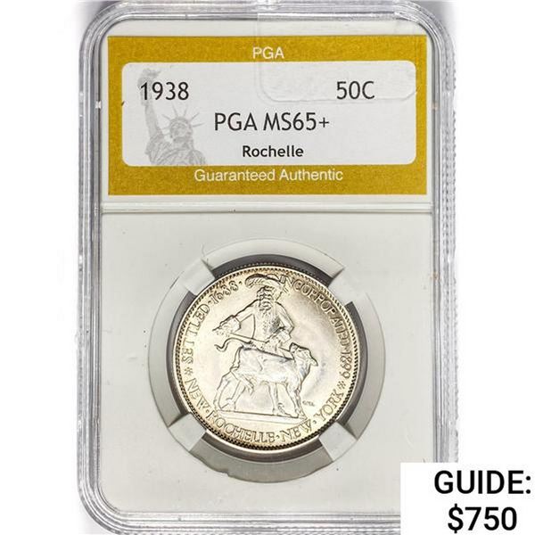 1938 New Rochelle Half Dollar PGA MS65+