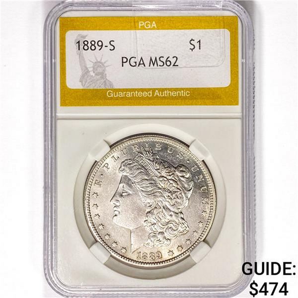 1889-S Morgan Silver Dollar PGA MS62