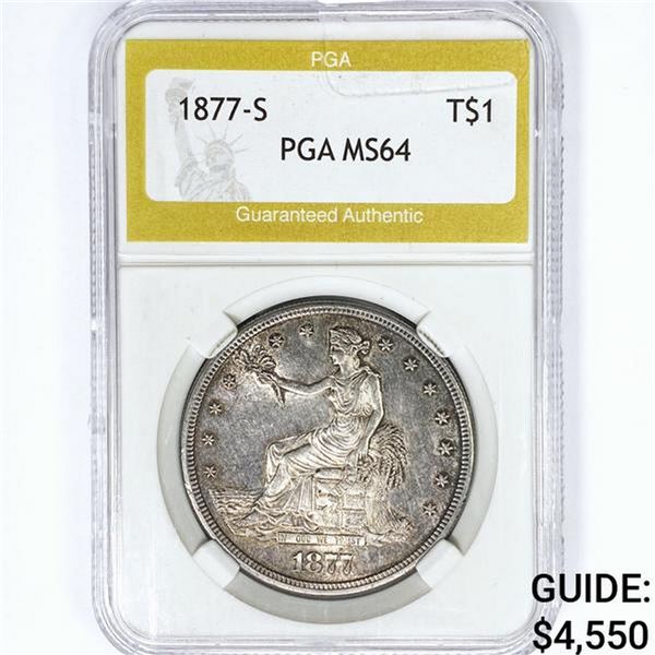 1877-S Silver Trade Dollar PGA MS64