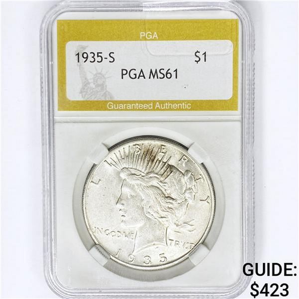 1935-S Silver Peace Dollar PGA MS61
