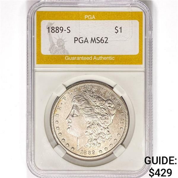 1889-S Morgan Silver Dollar PGA MS62