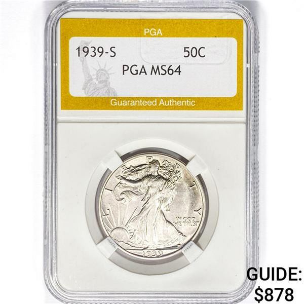1939-S Walking Liberty Half Dollar PGA MS64