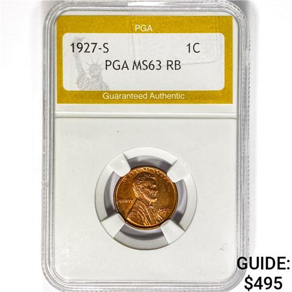 1927-S Wheat Cent PGA MS63 RB