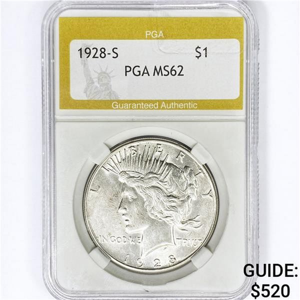 1928-S Silver Peace Dollar PGA MS62