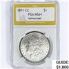 Image 1 : 1891-CC Morgan Silver Dollar PGA MS64 VAM-3