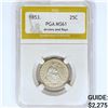 Image 1 : 1853 Seated Liberty Quarter PGA MS61
