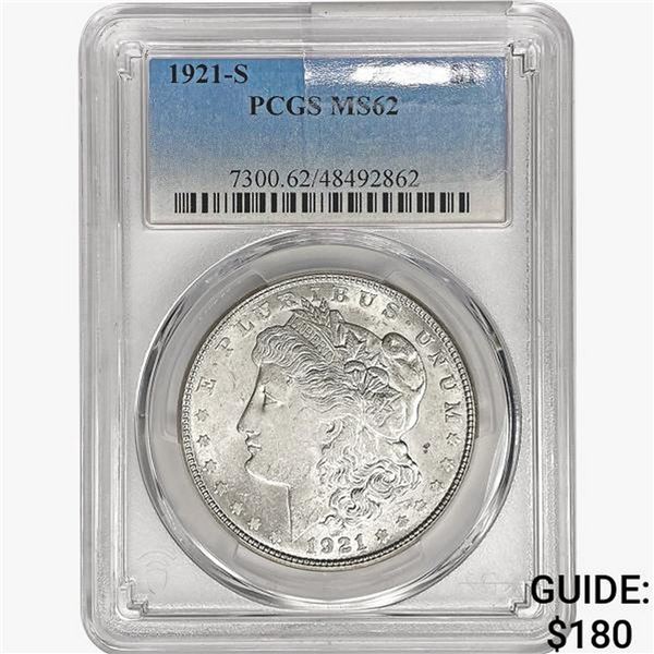 1921-S Morgan Silver Dollar PCGS MS62